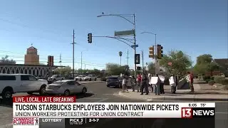 Tucson Starbucks employees join nationwide picket lines