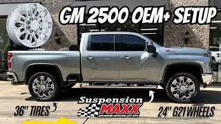 JAKE&rsquo;S OEM+ PACKAGE for GM 2500/3500HD: Leveling Kit + 24&rdquo; Wheels + 36&rdquo; Tires