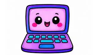 How to Draw a Cute Laptop | Easy Drawing for Kids