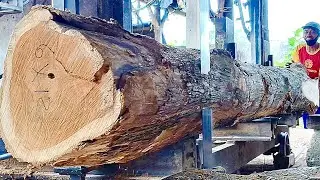 🌳ОЧЕНЬ ПРИЯТНО! Видеть, как идеально раскололся длинный кусок тикового дерева🌳