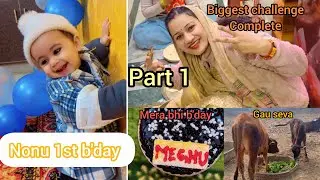 Part 1- Nonu's first birthday celebration. Today I took on a big challenge. Some cow service.