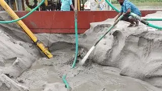 Amazing River Sand Unloading Process | Sand Suction Pump & Water Jet Technology | SHAHIN360