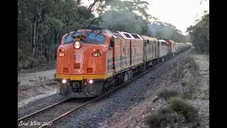 Trackside: CLF2, 44204, S311, 48s36 and CLF4 tackle Bealiba Bank with 7932V Birchip Grain- 26/5/22