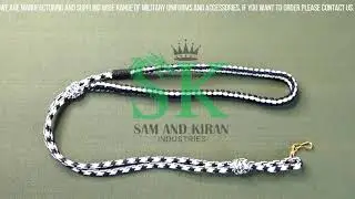 High-quality lanyard black and white, Lanyards, Officers Whistle Lanyard Cord, Military Lanyard Army