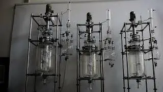 100L 50L DOUBLE LAYER JACKETED GLASS REACTOR WITH HEATER AND CHILLER ;
