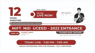 🔴 Fast Track Cat Class For NIFT,NID,UCEED (UG/PG) #nift2022 |#nid2022 | #uceed2022 | #dadmarathon