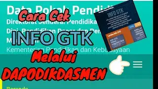 CARA CEK INFO GTK MELALUI DAPODIKDASMEN