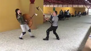 Viking Combat Western Style One Handed Axe vs. Two Handed Axe