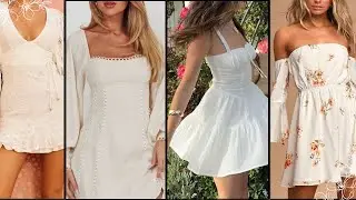 *WHITE COLOR*🤍 CUTE MINI DRESSES FOR WOMEN
