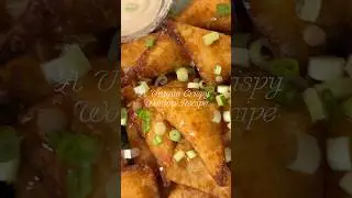 Crispy Sweet Potatoes Wontons with Goat Cheese and Caramelized Onions