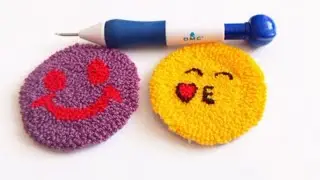 Teaching how to punch and needle emojis😙🙂