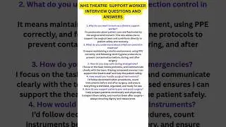 NHS Theatre support worker interview questions and answers #nhs #nhsjobs #shorts #jobinterview