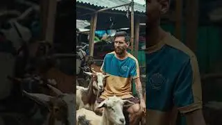 Goat seller at Indonesian traditional market on occasion of Eid-al Adha#football#ronaldo#viralreels