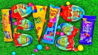 satisfying video ASMR  kinder joy gamsb candy lollipop dairy milk satisfying eggs 🍭🍬🍫🍭🍬🍫 🥚