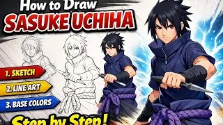 How to Draw Full Body Sasuke Uchiha Step by Step | Easy Anime Pencil Sketch Tutorial