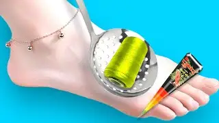 Very Fast Mehndi Design Using Skimmer Spoon & Thread | Mehndi Tricks for Legs | Easy Simple Mehendi