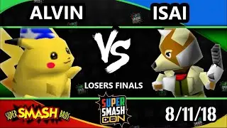 SSC 2018 LOSERS FINALS - Alvin (Pikachu) Vs. Isai (Fox) - Smash 64 - SSB64