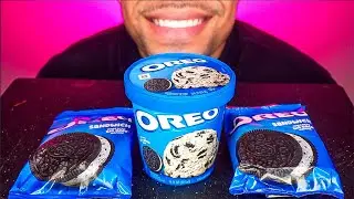 ASMR OREO ICE CREAM SANDWICHES OREO ICE CREAM MUKBANG EATING SOUNDS NO TALKING