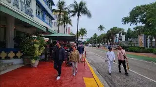 4K Ocean Drive , Winter Walking Virtual Travel Tour , Miami Beach FL , January 20 2025
