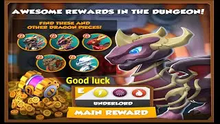 Fire Tyrant Dungeon Catch Up + Underlord Dragon-Dragon Mania legends | Level 5 Armored Mother Solo