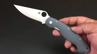 Нож Spyderco Blue Fluted Titanium Military! Нож дня!