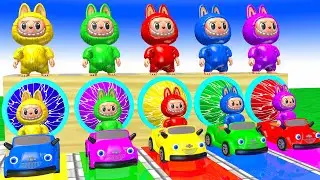 Long Slide Game With Cow Elephant Gorilla Hippopotamus Tiger - 3d Animal Game - Funny 3d Animals