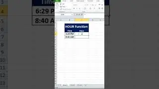 HOUR Function in Excel | Extract Hour from Time Easily #ytshorts