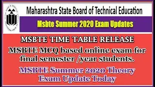 MSBTE Final Time Table Release For Regular, Backlog Students Day Wise | Slot Wise | Paper Code Wise.