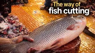 Giant Rohu Fish Cutting 🔪 | Perfect Cleaning Skills