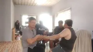 Massage therapy of Bro.Randy Salvador with stretching at his res.Tabuan Arayat Pampanga 