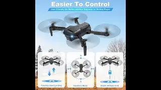 RADCLO Mini Drone with Camera - 1080P HD FPV Foldable Drone with Carrying Case, 2 Batteries, 90&deg;