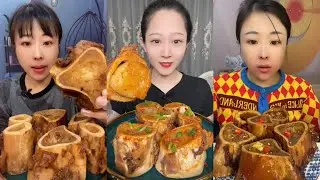 Asmr mukbang eating bone marrow - full 2 hours long - alice food #437