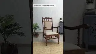 Appleby Sheesham Wood Arm Chair In Rustic Teak Finish, By Amberville from Pepperfry