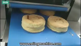 cutting  the cakes to multi-layer, horizontal cake cutting machine to cut many layer cake slices