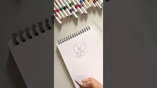 Easy trick / stepwise drawing of cute colorful butterfly #shorts #art #drawing #kids #youtubeshorts
