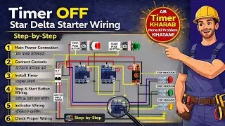 Star Delta Starter Full Wiring Connection | Hindi | Step by Step Complete Diagram