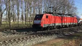 189 084-7 DB Cargo With Gas Tankers Freight Train at Blerick the Netherlands, February 14-2023👍👍👍👍👍🚂