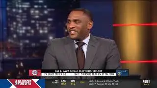 NBA Gametime Isiah Thomas GOES CRAZY Donovan Mitchell gets 45 Pts Jazz defeat Clippers 112-109 Gm 1