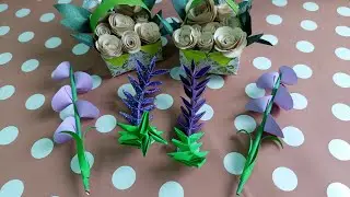 Origami Bunga Lavender ♡ Origami Lavender Flower ♡ How to Make Easy Lavender Flower ( 2 )