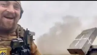 Ukraine Forces launch a rocket salvo on Russian targets