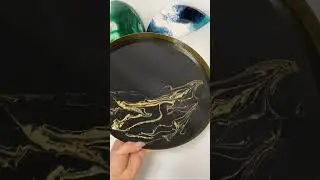 Glamour Black & Gold Marble Resin Tray | Elegant  DIY Home Decor