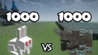1000  Killer Bunny Vs 1000 Ravager | Minecraft