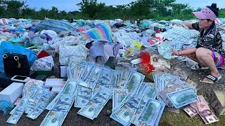 Amazing Lucky girl Found A lot Money $ and good thing at Trash Place - treasure found