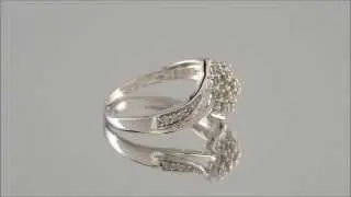 9ct White Gold 1/3ct Diamond Twist Cluster Ring - D7221