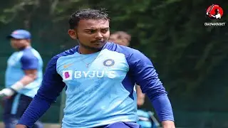 Prithvi Shaw fine tuning his cover drives at nets in Seddon Park in Hamilton | Crazy wid Cricket
