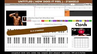 D'ANGELO - Untitled [ HOW DOES IT FEEL ] Chords , Tabs , Lyrics , PlayALong Video R.I.P. #qords_app