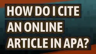 How do I cite an online article in APA?