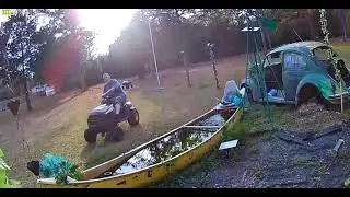 Poulan Pro, Pulley Swap, First Ride. No Brakes, No Clutch, Hand Throttle.