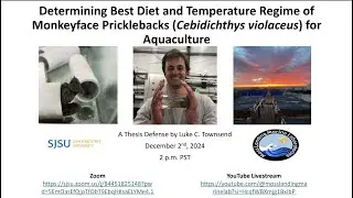 Luke Townsend- Determining Best Diet & Temperature Regime of Monkeyface Pricklebacks for Aquaculture