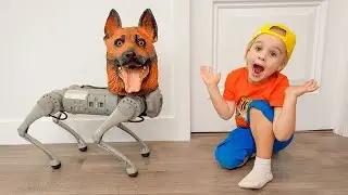 يريد كريس أن يكون لديه حيوان أليف ويلعب مع كلب روبو